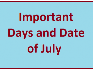 Important days and date of july
