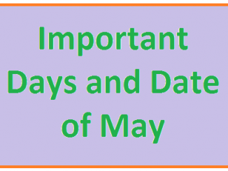 important days and date of May