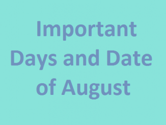 important days and date of August