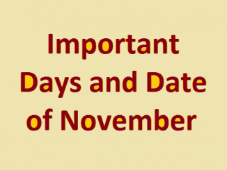 important days and date of november