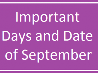 important days and date of september